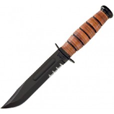 Нож Ka-Bar 1252 Short USMC сталь 1095 серрейтор рукоять кожа Нож Ka-Bar 1252 Short USMC сталь 1095 серрейтор рукоять кожа