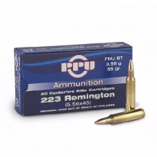 Патрон 223Rem PPU FMJ BT 3,56г Патрон 223Rem PPU FMJ BT 3,56г