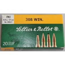 Патрон 308Win Sellier&Bellot 9,5 FMJ 1/20 Патрон 308Win Sellier&Bellot 9,5 FMJ 1/20