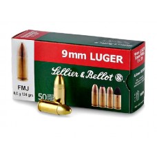 Патрон 9х19Luger Sellier&Bellot Luger FMJ 8г 1/50 Патрон 9х19Luger Sellier&Bellot Luger FMJ 8г 1/50