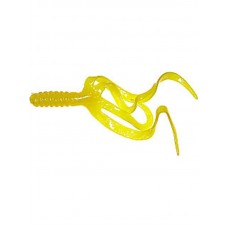 Приманка Mister Twister твистер Split double tail 10см 2 yellow 1/10