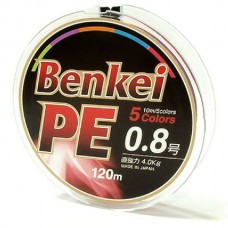 Шнур Benkei multi colors 5 color 1,0 5кг 120м Шнур Benkei multi colors 5 color 1,0 5кг 120м