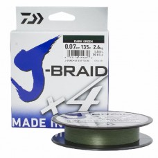 Шнур Daiwa J-Braid X4 0,07мм 135м Dark green Шнур Daiwa J-Braid X4 0,07мм 135м Dark green