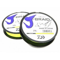 Шнур Daiwa J-Braid X4 0,17мм 270м Yellow Шнур Daiwa J-Braid X4 0,17мм 270м Yellow