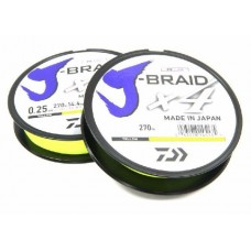 Шнур Daiwa J-Braid X4 0,25мм 270м Yellow Шнур Daiwa J-Braid X4 0,25мм 270м Yellow
