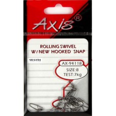Вертлюг Axis Crosslock-2 с застежкой 7кг №10 10шт Вертлюг Axis Crosslock-2 с застежкой 7кг №10 10шт
