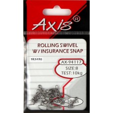 Вертлюг Axis Crosslock с застежкой 15кг №6 10шт Вертлюг Axis Crosslock с застежкой 15кг №6 10шт