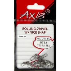 Вертлюг Axis Duolock с застежкой 11кг №4 10шт Вертлюг Axis Duolock с застежкой 11кг №4 10шт