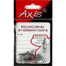 Вертлюг Axis Eurolock с застежкой 7кг №10 10шт Вертлюг Axis Eurolock с застежкой 7кг №10 10шт