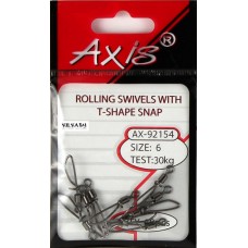Вертлюг Axis T-тип 9кг №12 10шт Вертлюг Axis T-тип 9кг №12 10шт