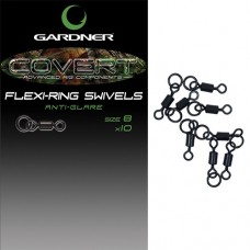 Вертлюг с быстросъёмом Gardner Covert flexi-ring swivels anti glare №8 Вертлюг с быстросъёмом Gardner Covert flexi-ring swivels anti glare №8